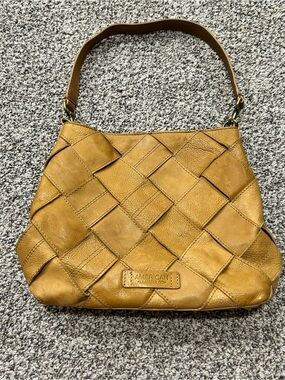 American Leather Co. “Mercer” Hobo Shoulder Bag brown Basket Weave Purse